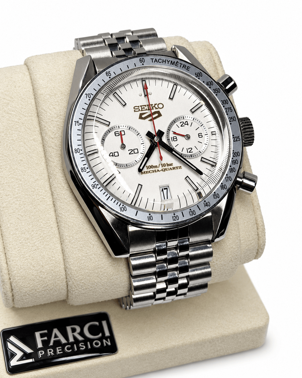 Cronografo 42mm - Mecha-quartz Seiko VK64 - Polar - FARCI PRECISION - Orologeria Italiana