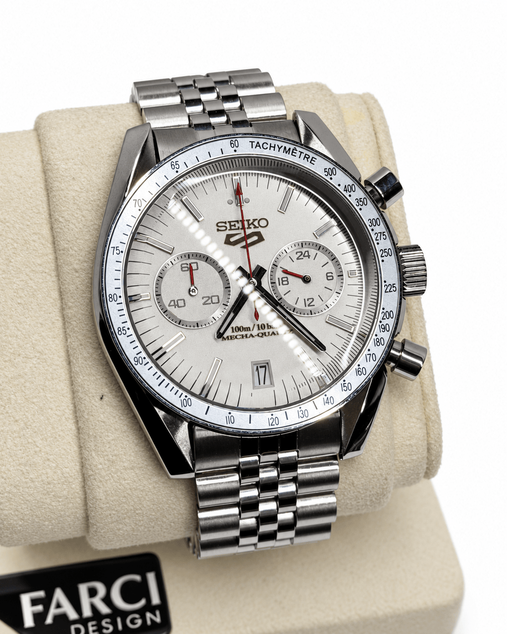 Cronografo 42mm - Mecha-quartz Seiko VK64 - Polar - FARCI PRECISION - Orologeria Italiana