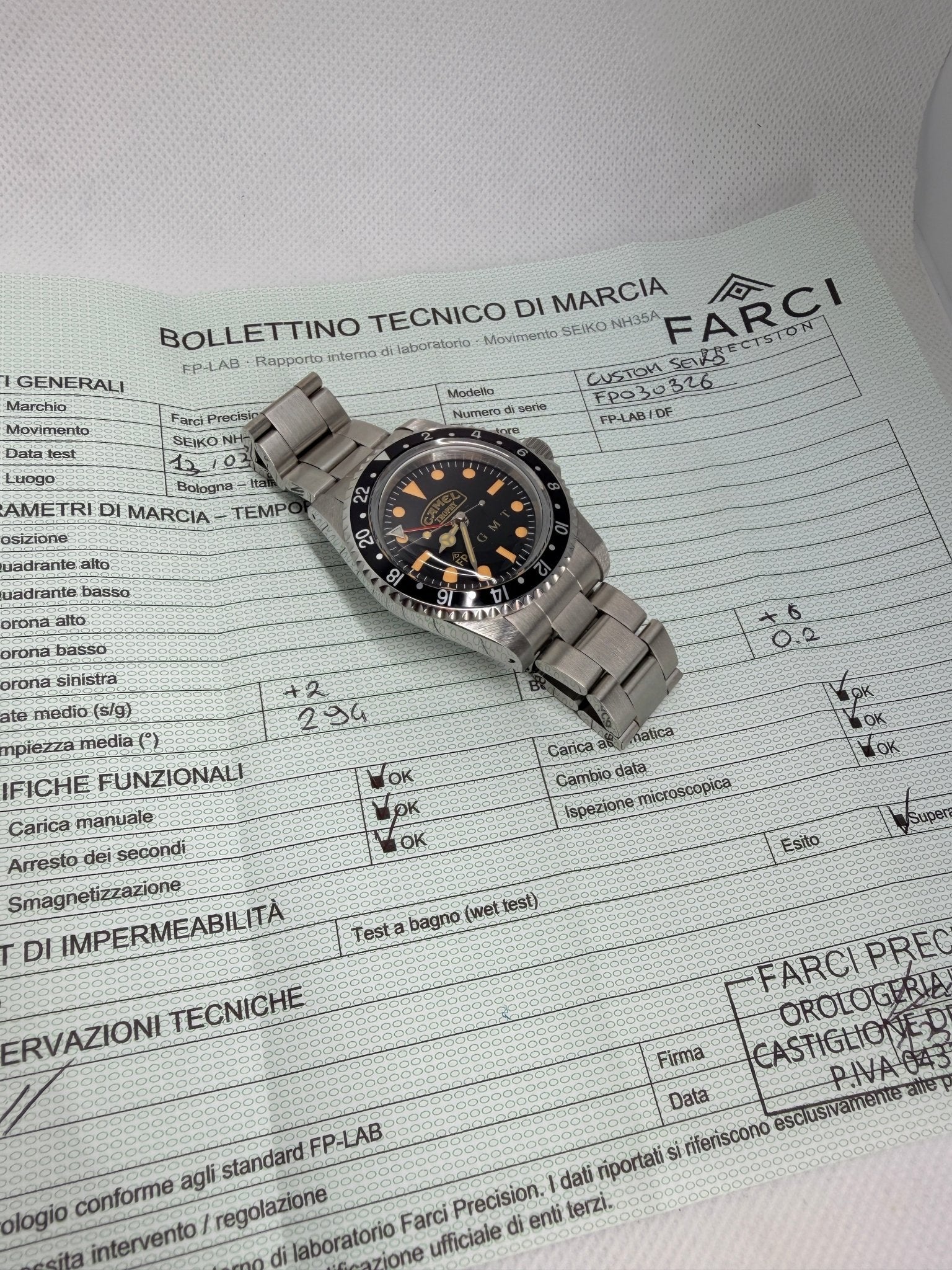 FP DIVER 697 Automatico GMT - CAL. NH34a Seiko - 39mm - Camel Trophy - FARCI PRECISION - Orologeria Italiana