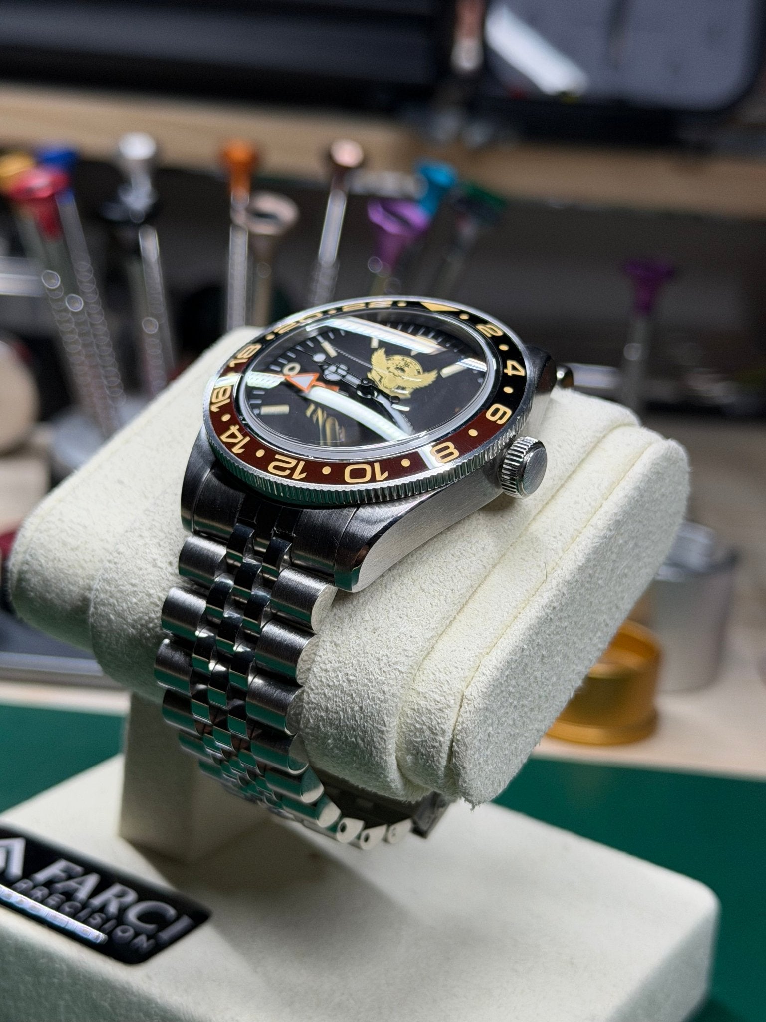 FP Incursore GMT 39mm - Ronda Swiss - Zaffiro Ceramica 200M - FARCI PRECISION - Orologeria Italiana