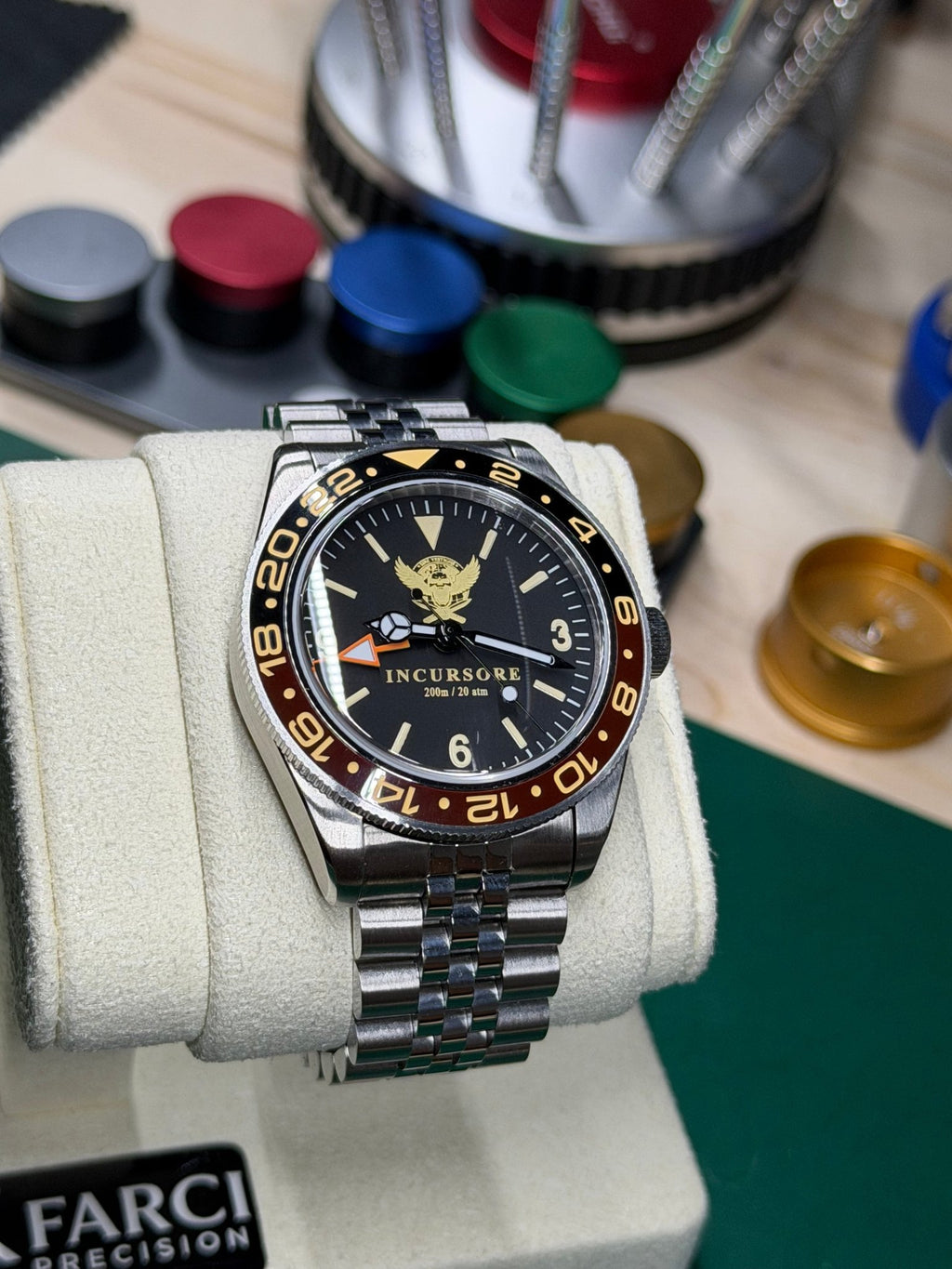 FP Incursore GMT 39mm - Ronda Swiss - Zaffiro Ceramica 200M - FARCI PRECISION - Orologeria Italiana