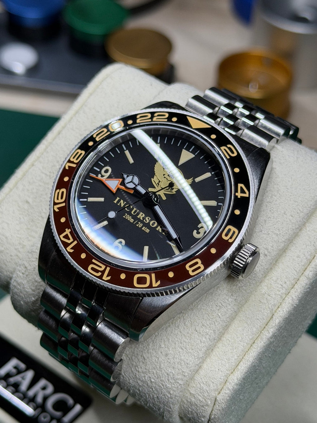 FP Incursore GMT 39mm - Ronda Swiss - Zaffiro Ceramica 200M - FARCI PRECISION - Orologeria Italiana
