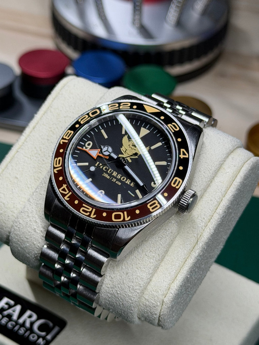 FP Incursore GMT 39mm - Ronda Swiss - Zaffiro Ceramica 200M - FARCI PRECISION - Orologeria Italiana