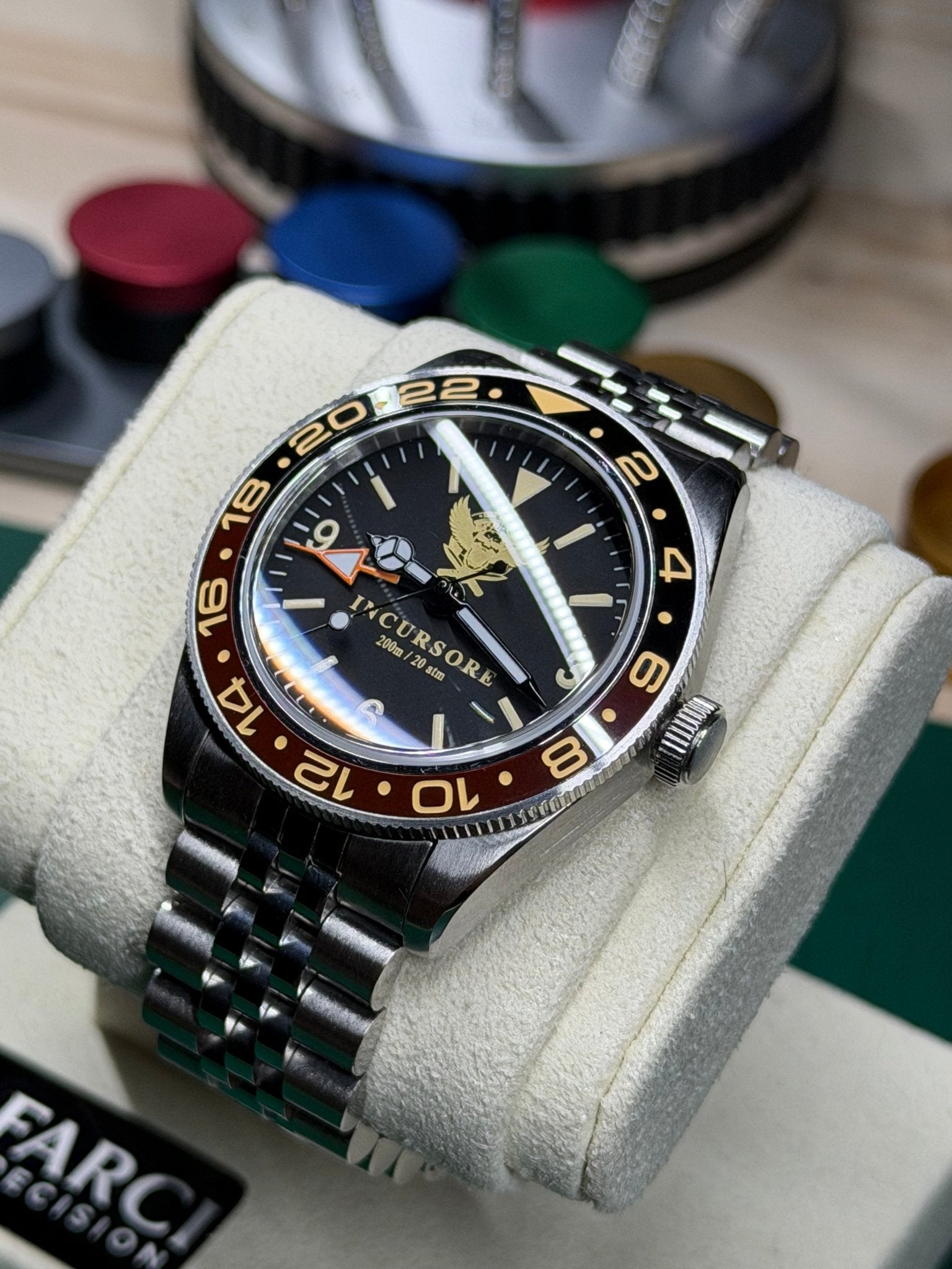 FP Incursore GMT 39mm - Ronda Swiss - Zaffiro Ceramica 200M - FARCI PRECISION - Orologeria Italiana